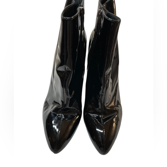VIA SPIGA Black Patent Leather High Heel Ankle Boots Zip Stiletto - Size 39 - Picture 2 of 13
